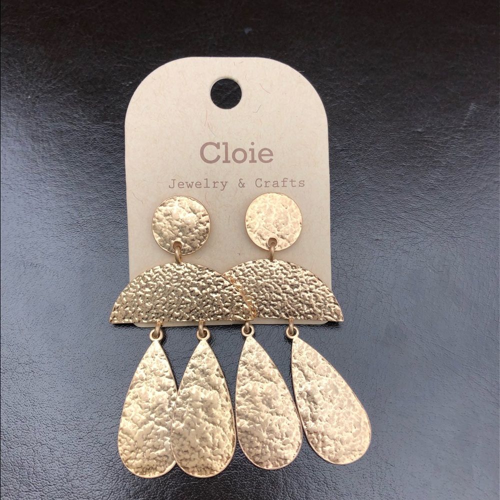 Dramatic Gold Tone Earrings